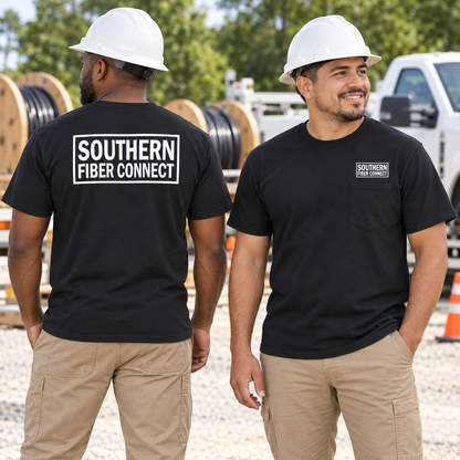 Southern Fiber Connect | White Logo T-shirts