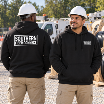 Southern Fiber Connect | White Logo Hoodie