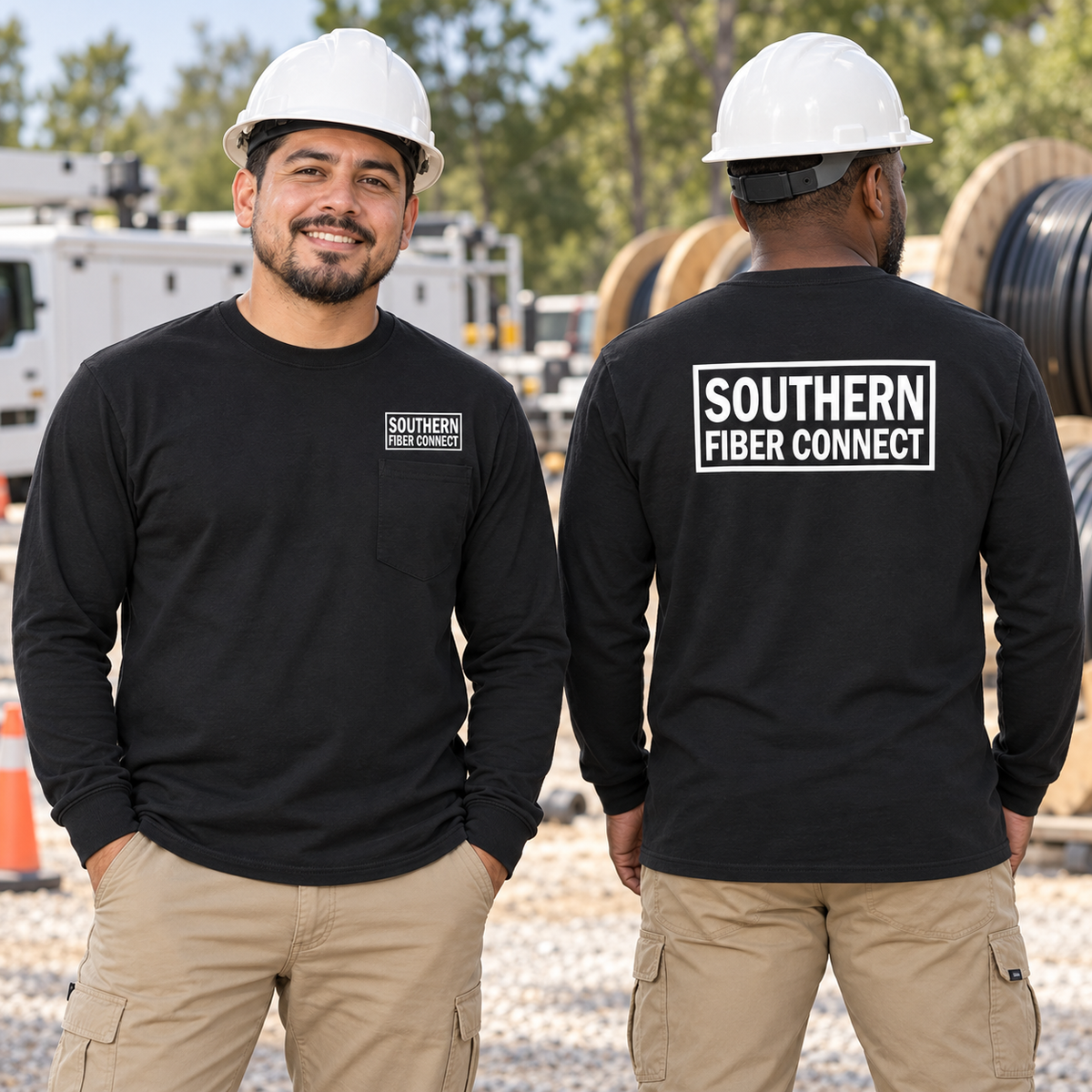 Southern Fiber Connect | White Logo Long Sleeve
